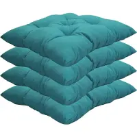 NYVI Stuhlkissen 38x38 cm ComfySeat - Sitzkissen mit 6 cm Comfort Sitzpolster - Indoor & Outdoor, Farbe:Aqua, Set:4er Set