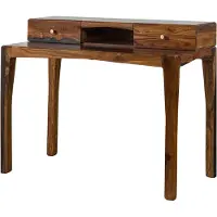 MASSIVMOEBEL24.DE MASSIVMOEBEL24 Schreibtisch Sheesham 120x60x95 dunkelbraun lackiert ANCONA #250
