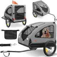 Kesser Hundeanhänger Boxer 2-in-1 Hundebuggy Fahrradanhänger groß ca. 250L Volumen - Inkl. Fahne und Tasche - 600D Oxford Canvas, Klappbar SmartSpace Concept, maximale Belastbarkeit: 45kg