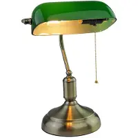 V-TAC LED Tischleuchte, Zugschalter, Glas grün, beweglich, H 36 cm