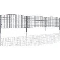 Aileenstore Gartenzaun Mattenzaun Doppelstabmattenzaun Anthrazit Grau Rund bis 50 m, Größe:Höhe 1.60 m x Länge 20 m