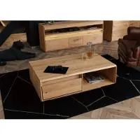 G + K MASSIVMOEBEL24 Couchtisch Wildeiche 110x70x40 natur geölt CARDIFF #160