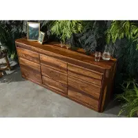 MASSIVMOEBEL24.DE MASSIVMOEBEL24 Sideboard Sheesham 185x40x80 walnuss gewachst TORONTO #202