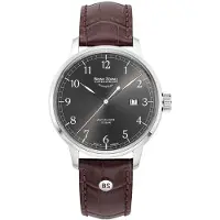 Bruno Söhnle 17-12203-821 Herren-Armbanduhr, Edelstahl-Gehäuse, Leder-Armband