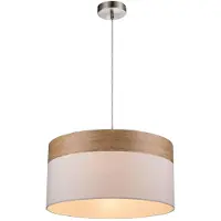Globo Lighting LED Hängelampe mit Textil-Lampenschirm in weiß