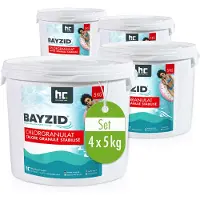 Höfer Chemie 4x5 kg BAYZID Chlorgranulat für Pools mit Aktivchlor zur Poolwasser Desinfektion