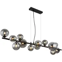 Globo LED Pendelleuchte, Metall, Glas, rauch, 13 Flammig, H 120 cm