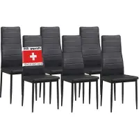Albatros Esszimmerstühle MILANO 6er Set, Schwarz - Polsterstuhl mit Kunstleder-Bezug, Modernes Stilvolles Design am Esstisch - Küchenstuhl Stuhl Esszimmer mit hoher Belastbarkeit bis 110kg