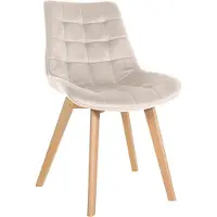 CLP Stuhl Brook Esszimmerstuhl mit Samtbezug creme