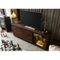 WOLF-Möbel MASSIVMOEBEL24 TV-Board Akazie 175x40x63 dunkelbraun lackiert BARK #212