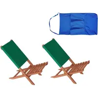 Erst-Holz Klappstuhl Strandstuhl Anglerstuhl Gartenstuhl Stuhl zum Zusammenstecken grüner Bezug V-10-352