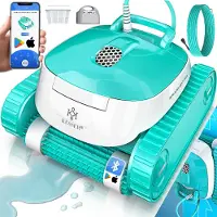 Kesser Poolroboter für Boden und Wand, Poolsauger bis 100m² Pools & eine leistungsstarke Reinigung, Poolreiniger vollautomatisch mit App-Funktion & Kontrollmodul, Inkl. Abdeckung, Klettermechanismus