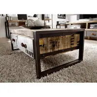 MASSIVMOEBEL24.DE MASSIVMOEBEL24 Couchtisch Mango 115x60x40 natur bedruckt FACTORY #128