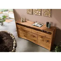 MASSIVMOEBEL24.DE MASSIVMOEBEL24 Sideboard Wildeiche 191x45x96 natur geölt PURE OAK #102