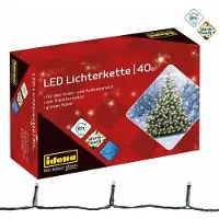 Idena 24x Lichterkette 40 LED warmweiß 8h Timer 11,90m mit Netzteil, innen & außen