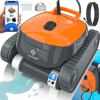 Kesser Poolroboter für Boden und Wand, Poolsauger bis 100m² Pools & eine leistungsstarke Reinigung, Poolreiniger vollautomatisch mit App-Funktion & Kontrollmodul, Inkl. Abdeckung, Klettermechanismus