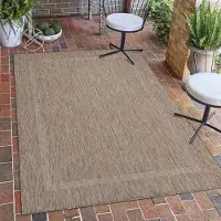 Carpetsale24 In- & Outdoor Teppich - Wetterfestes Flachgewebe in Sisal-Optik mit Bordüre, Küchenteppich, Terrasse, Wohnzimmer Grösse: 280x370 cm