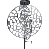 Etc-shop LED Solarleuchte, silber, Erdspieß, H 30 cm