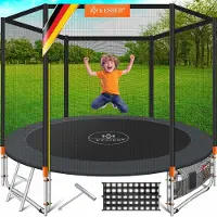 Kesser - Trampolin | Rheinland GS | Komplettset mit Sicherheitsnetz, Leiter, Randabdeckung, Seitentasche & Zubehör | Kindertrampolin Gartentrampolin Belastbarkeit 150 kg