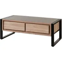 MASSIVMOEBEL24.DE MASSIVMOEBEL24 Couchtisch Akazie / Altholz 120x60x45 natur lackiert DENVER #120