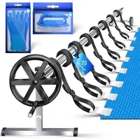 Kesser Pool Aufroller Premium Aufrollsystem 3m - 5,70m | Mit Rädern | für Solarplane | mobiles Aufrollvorrichtung für Poolplane & Abdeckung | inkl. Bänder | witterungsbeständiges Material