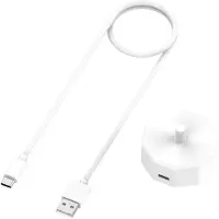 Wigento Für Braun Oral B USB-C Port 1 Meter Charging Ladekabel + Ladestation Weiß