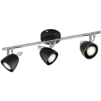 Etc-shop LED Deckenleuchte, schwarz, chrom, Spots beweglich, L 50 cm