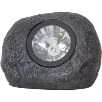 Star Trading Solar-Stein ,Rocky', Dämmerungssensor, Polystone, anthrazit, B 11cm, H 8cm