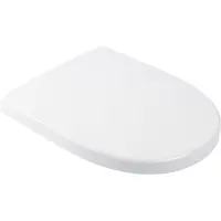 Calmwaters Antibakterieller WC Sitz für Keramag iCon 204000 & 204060, D-Form mit Absenkautomatik, überlappend, aus Duroplast, Weiß - 26LP5381