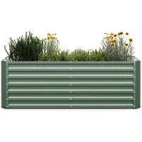 Blumfeldt High Grow Straight Hochbeet - Ergonomisches 1.000-l-Gartenbeet aus Rostfreiem Galvalume-Stahl für Gemüse und Kräuter, 60 cm Höhe, Einfache Montage