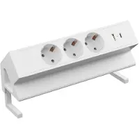 Kalb Material für Möbel kalb | 3er Aufsatzsteckdose mit USB A/C Mehrfachsteckdose zum Anklemmen
