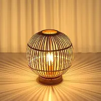 Globo LED Tischleuchte, Bambus-Geflecht, Höhe 33,5 cm