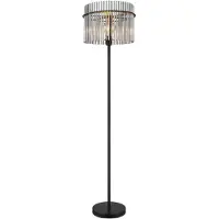 Globo Lighting Stehlampe schwarz, Glas rauchfarben, H 152 cm