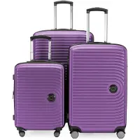 Hauptstadtkoffer - Mitte - Koffer-Set 3 Trolley Hartschale, TSA, XXL Erweiterung, 4 Rollen (S, M & L),Aubergine