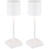 Globo Lighting 2x LED Tischleuchte, Weiß, Touchdimmer, USB-Anschluss, H 32 cm