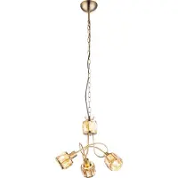 Globo Hängeleuchte, goldfarben, Glaskristalle, antik, H 130 cm