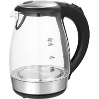 TZS First Austria Glas Wasserkocher 1,7 L, mit Kalkfilter, 2200 Watt, LED Innenbeleuchtung, kabellos, Trockenkochschutz, 360° Grad Anschluss-Sockel