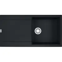 Franke Spüle MARIS MRG 611-100 in BLACK MATT mit Druckknopfventil / Ausschnittmaß 950 x 480 mm / Granitspüle / Auflagespüle / Einbauspüle