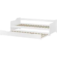 Erst-Holz Sofabett Couchbett Wohnbett 90x200 Einzelbett Bettkasten Kiefer weiß Zubehör wählbar V-60.34-09WRollrost inkl.