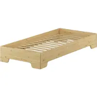 Erst-Holz Kastenbett 90x190 stabiles Gästebett mit wählbarem Zubehör V-60.56-09-190Federleisten
