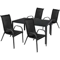 Mojawo Gartengarnitur Sitzgarnitur 5-teilig 150x80cm Non-Wood Anthrazit