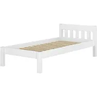 Erst-Holz Bettrahmen Einzelbett 80x200 Futonbett Kieferbett Massivholz weiß Zubehör wählbar V-60.38-08WRollrost inkl.