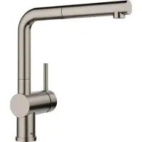 BLANCO LINUS-S Küchenarmatur Wasserhahn Hochdruck satin platinum Schlauchbrause - inkl.
