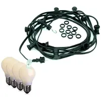 SPICELITE Illu-/Partylichterkette BLACKY 20m - Außenlichterkette schwarz - 20x bruchfeste opale Tropfenlampen
