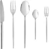 WAS Germany 60 tlg. Besteckset ALEX SILVER, mit silber, matte PVD Beschichtung, Chromnickelstahl 18/10