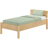 Erst-Holz Metallfreies Einzelbett Eschenholz mit Rost 100x200 Holzbett V-60.90-10K