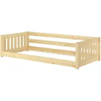 Erst-Holz Niedriges Kinderbett Bodenbett 90x200 Kiefer massiv Zubehör wählbar V-60.28-09Federleisten