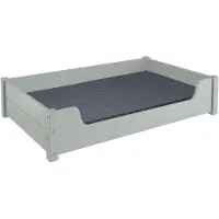 Erst-Holz s Haustierbett, Tierbett 100x60 cm, Kiefer grau V-30.32-G-100x60Rollrost und Matratze inkl.