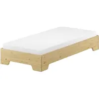 Erst-Holz Jugendbett Gästebett 80x200 Massivholz-Bettgestell Kiefer Zubehör wählbar V-60.56-08Federholzrahmen und Matratze inkl.