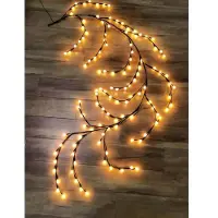 Idena 9x LED-Kugel-Lichterkette braune Zweige Fernbedienung Memory warmweiß/RGB 7m 120 LED Innen/Außen
